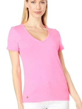 NWOT Lilly Pulitzer Halee V-Neck Top  Pink Medium